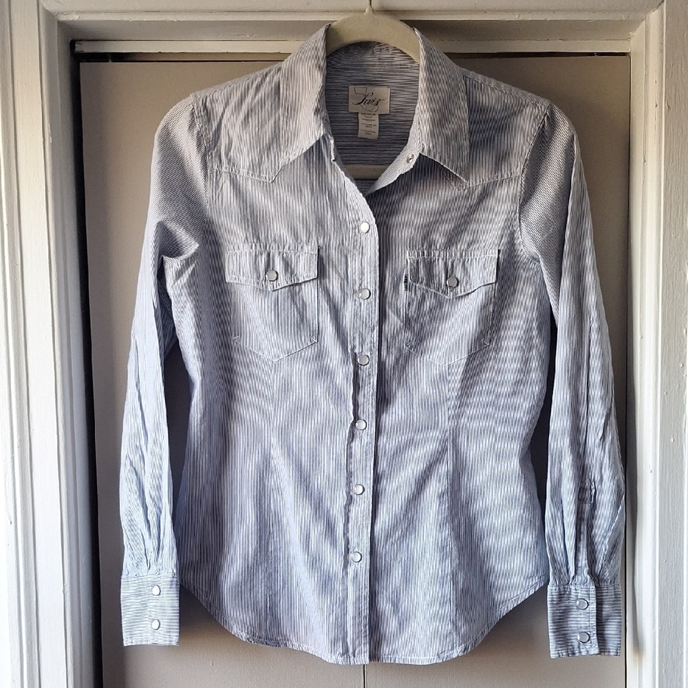 Levis Western Classic Blue Striped Shirt